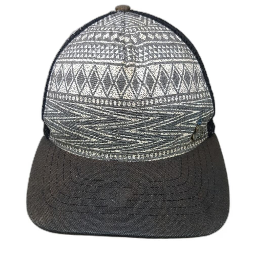 Gypsy & Lolo Trucker Hat Gray One Size Snapback Geometric Upcycled Mesh Pattern